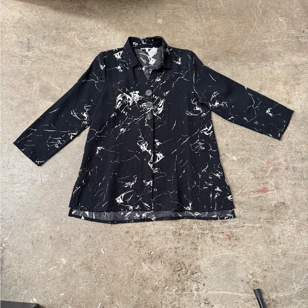 Habitat Black and White Abstract Print Shirt